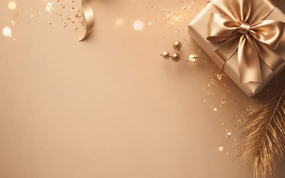 Elegant Champagne Gold Christmas Background – 9:16