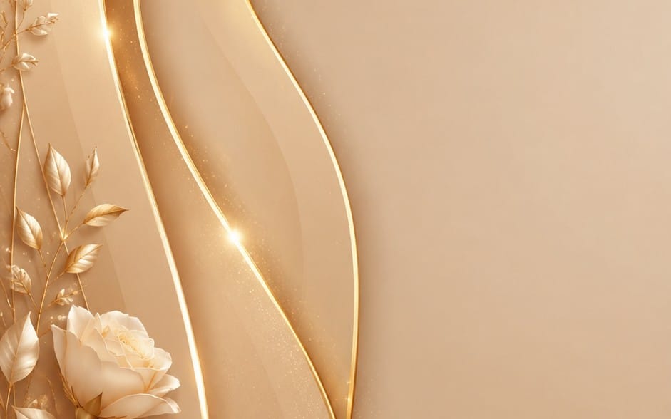 Elegant Beige Gold Floral Background – 9:16