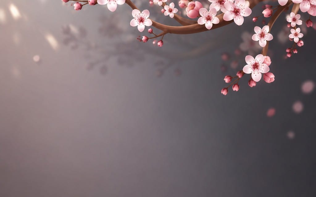Elegant Pink Cherry Blossom Floral Background – 9:16