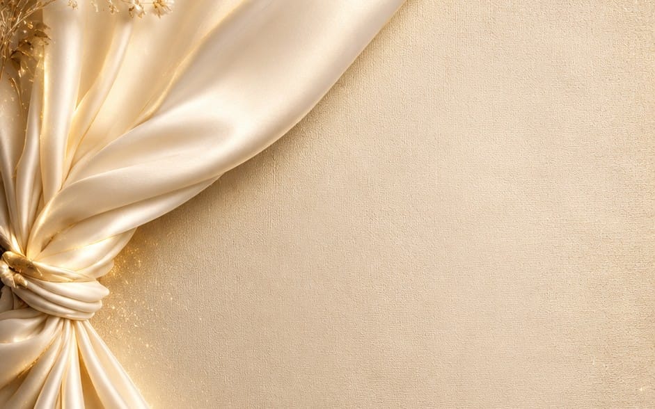 Elegant Champagne Gold Silk & Floral Background – 9:16