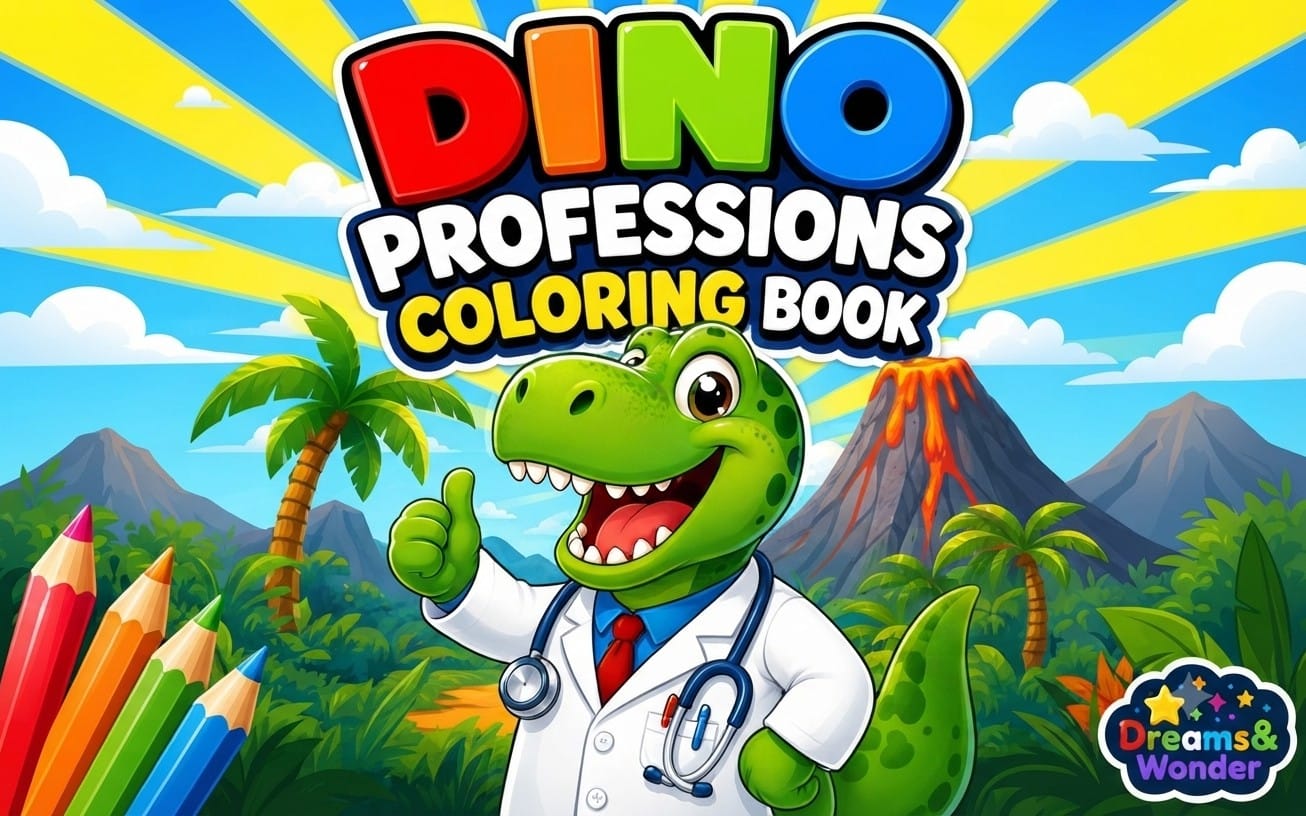 Dino Professions Coloring Book