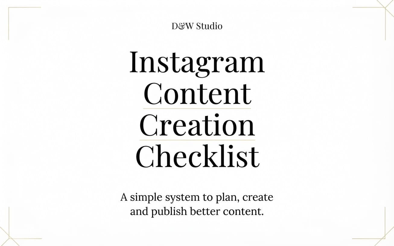Instagram Content Creation Checklist | Social Media Workflow Template
