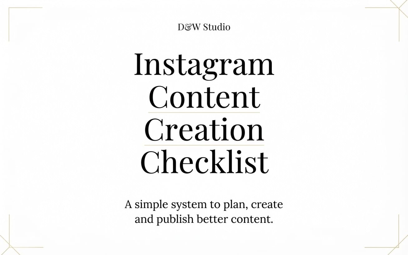Instagram Content Creation Checklist | Social Media Workflow Template