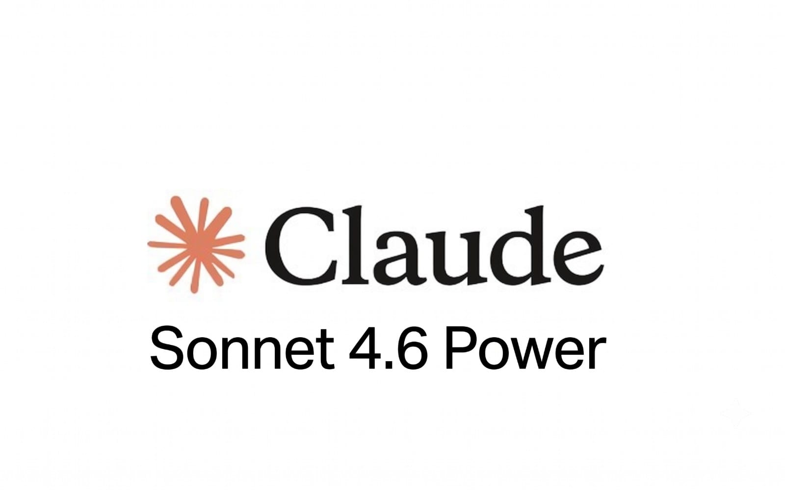 Claude Sonnet 4.6 Power mode logo text on a white background