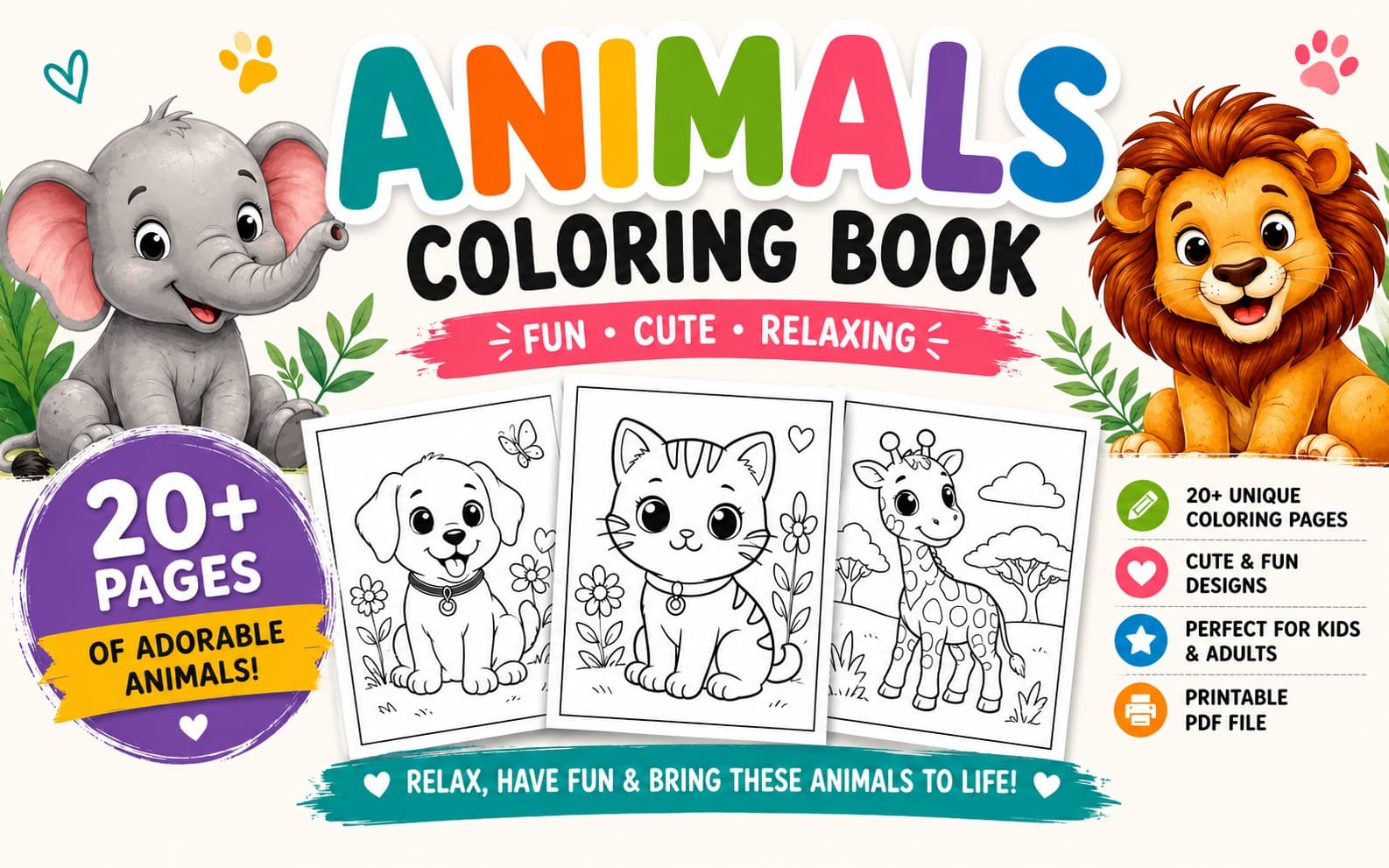 Animals Coloring book for kids