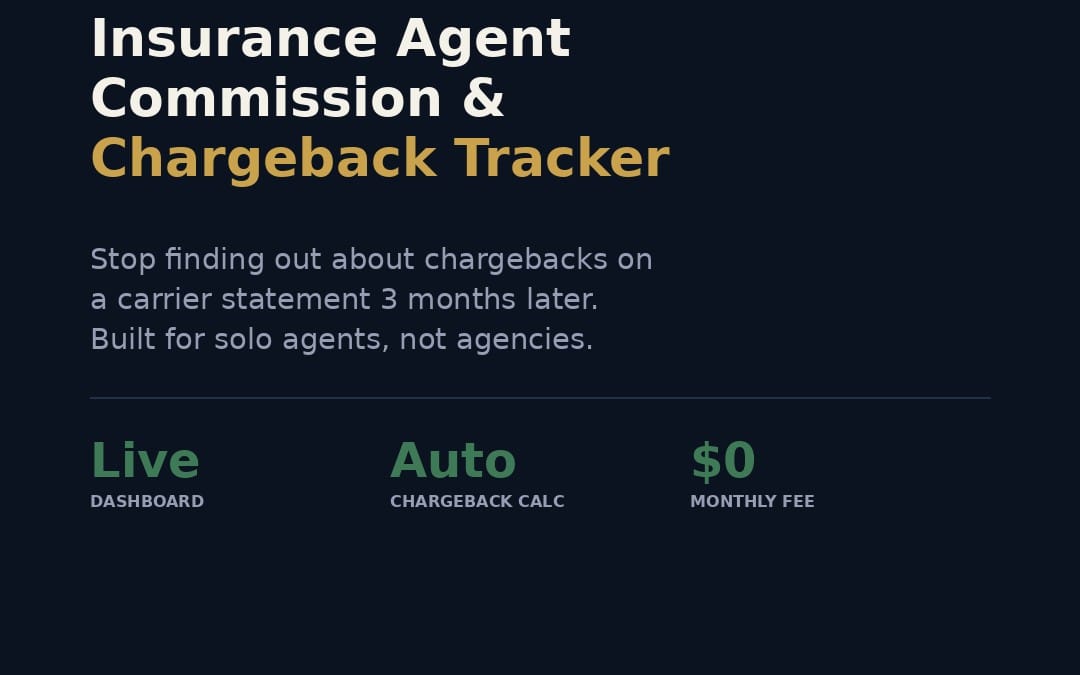 The Insurance Agent Commission & Chargeback Tracker