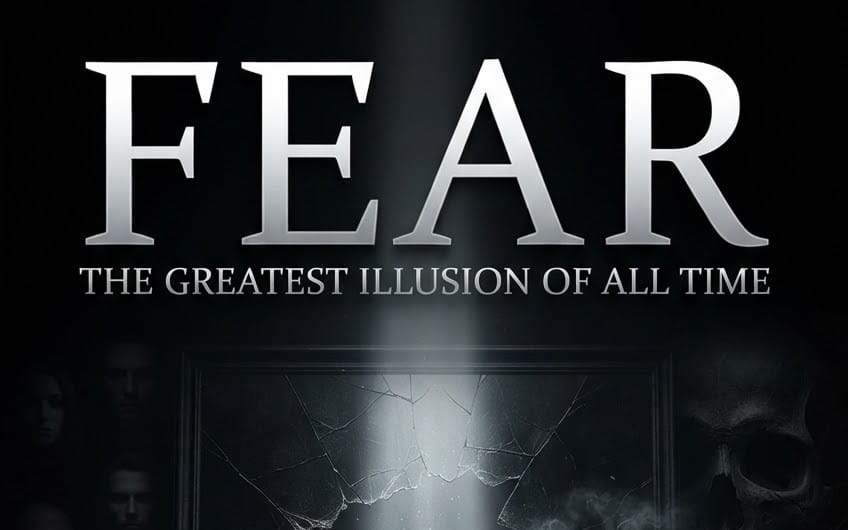 Fear thriller poster with large FFAR title and tagline above a cracked window scene and dark faces