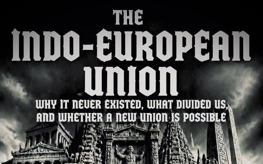 Grungy political ebook cover titled The Indo-European Union with a dark cityscape and bold typographic text