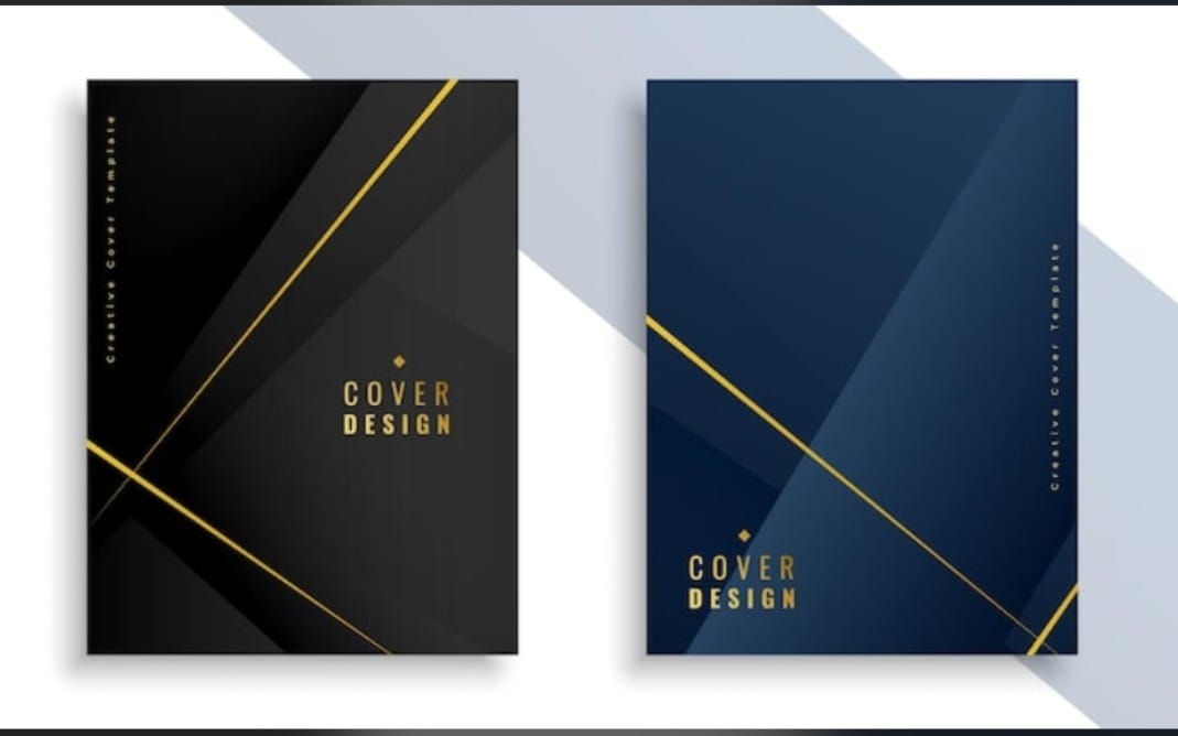 Two modern cover design templates for a Canva and digital marketing guide on a white background