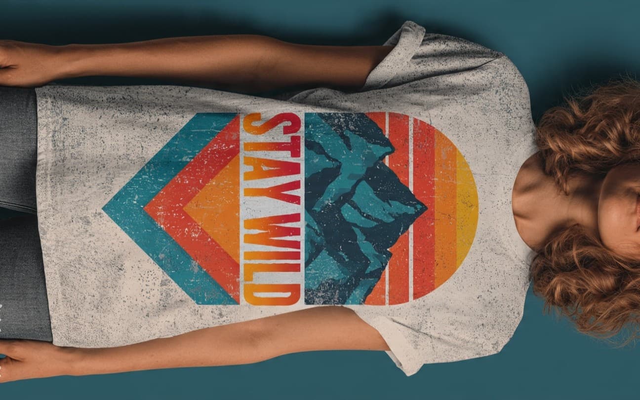Vintage Nature Lover T-Shirt – "Stay Wild" Distressed Outdoor Tee