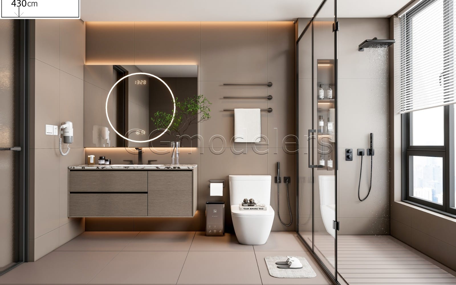 SketchUp + Enscape Bathroom Scene 55 | Render Ready 3D Model | PBR & Lighting