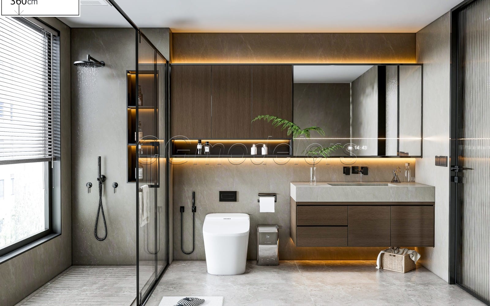 SketchUp + Enscape Bathroom Scene 50 | Render Ready 3D Model | PBR & Lighting