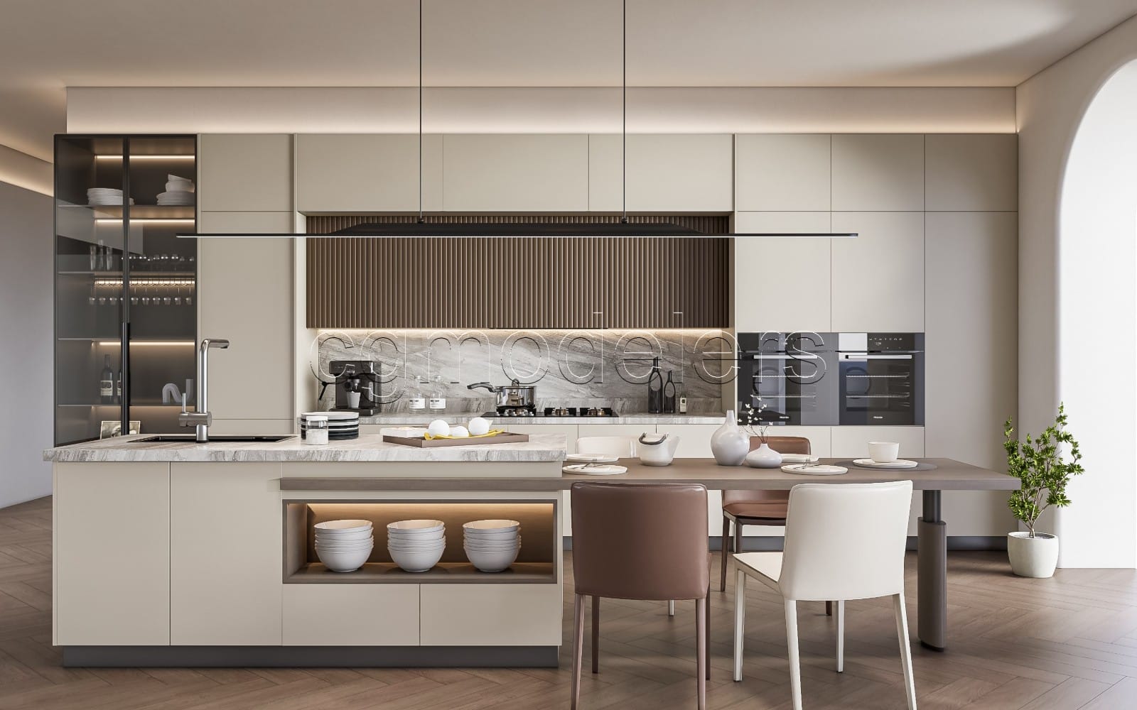 SketchUp Kitchen model – Enscape render Ready | Full Lighting + PBR – 13