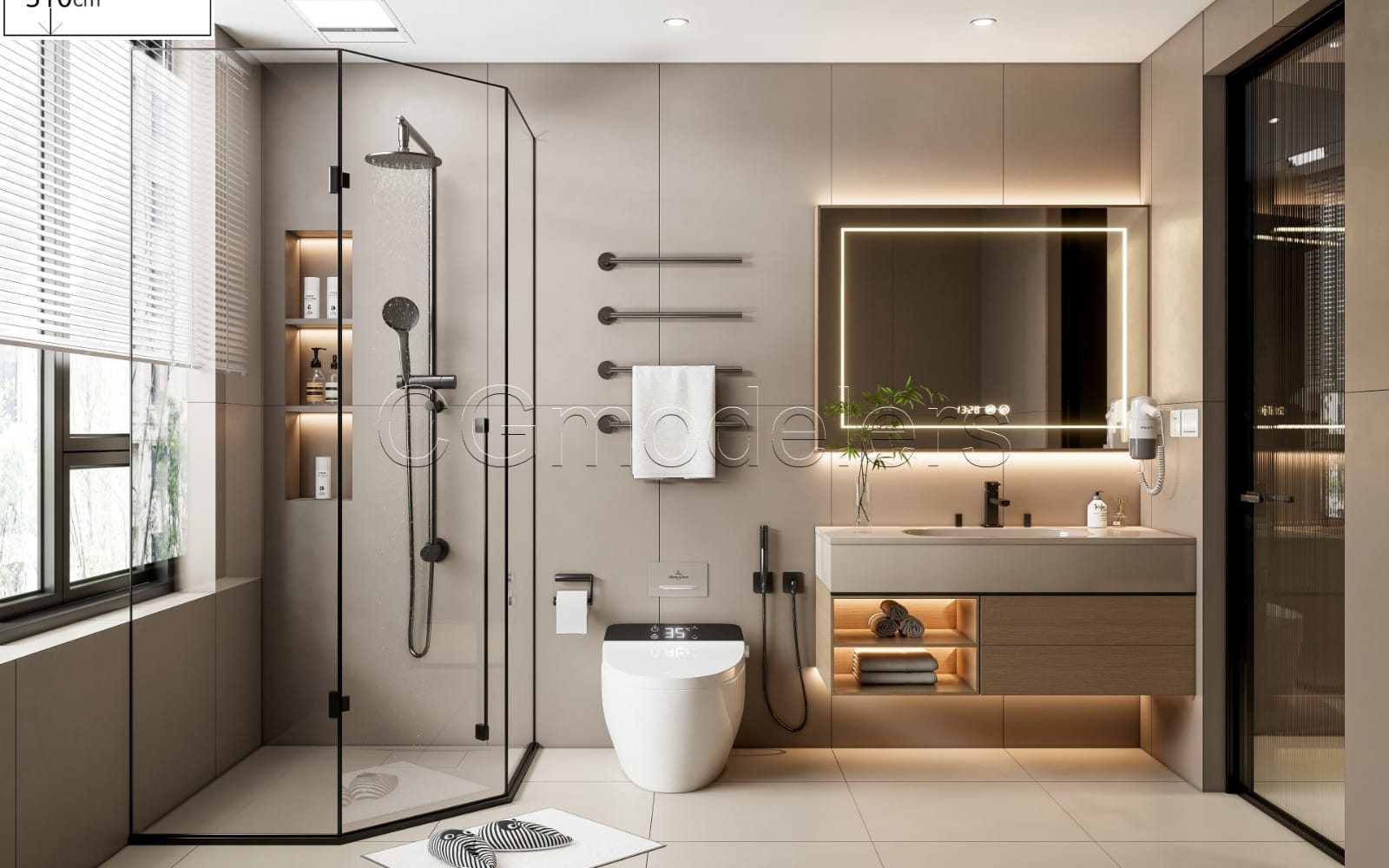 SketchUp + Enscape Bathroom Scene 60 | Render Ready 3D Model | PBR & Lighting