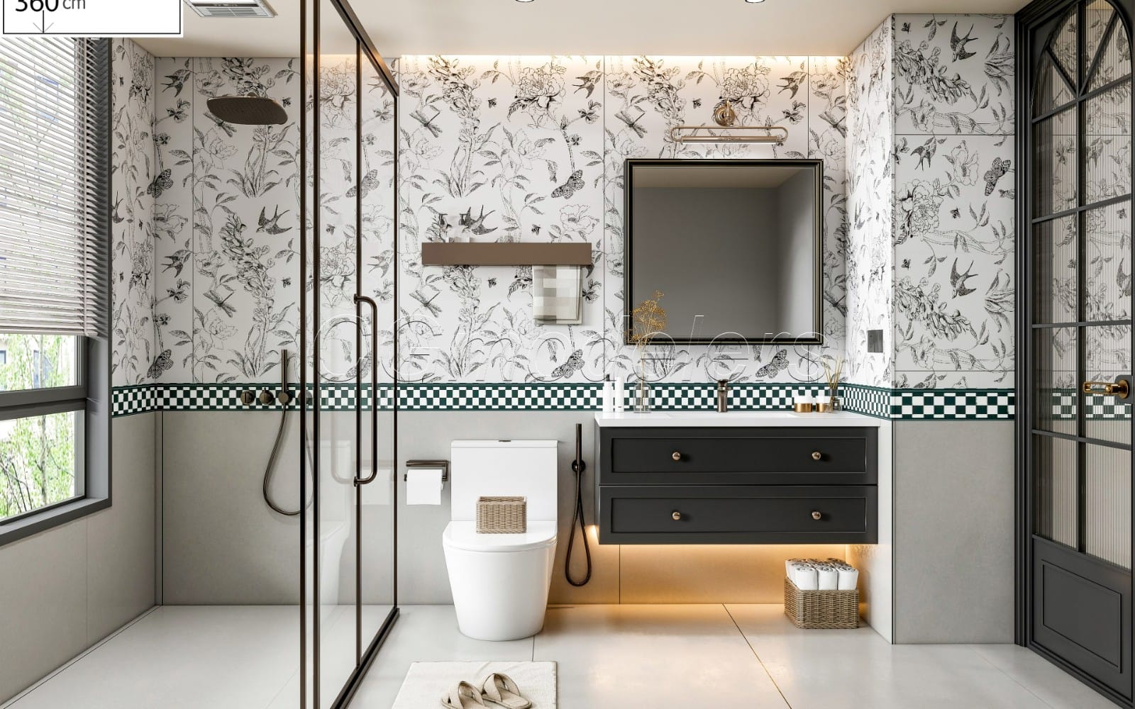 Moderne Badezimmer 3D-Modell | SketchUp + Enscape kompatibel Vollständige Beleuchtung + PBR Materialien 15