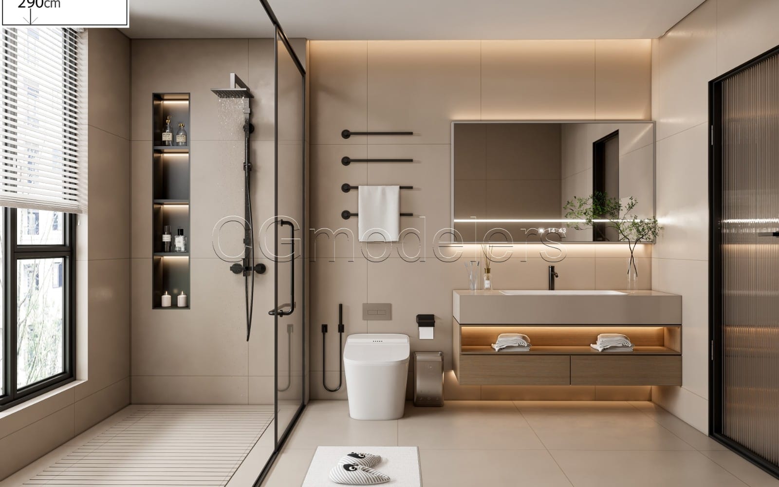 SketchUp + Enscape Bathroom Scene 58 | Render Ready 3D Model | PBR & Lighting