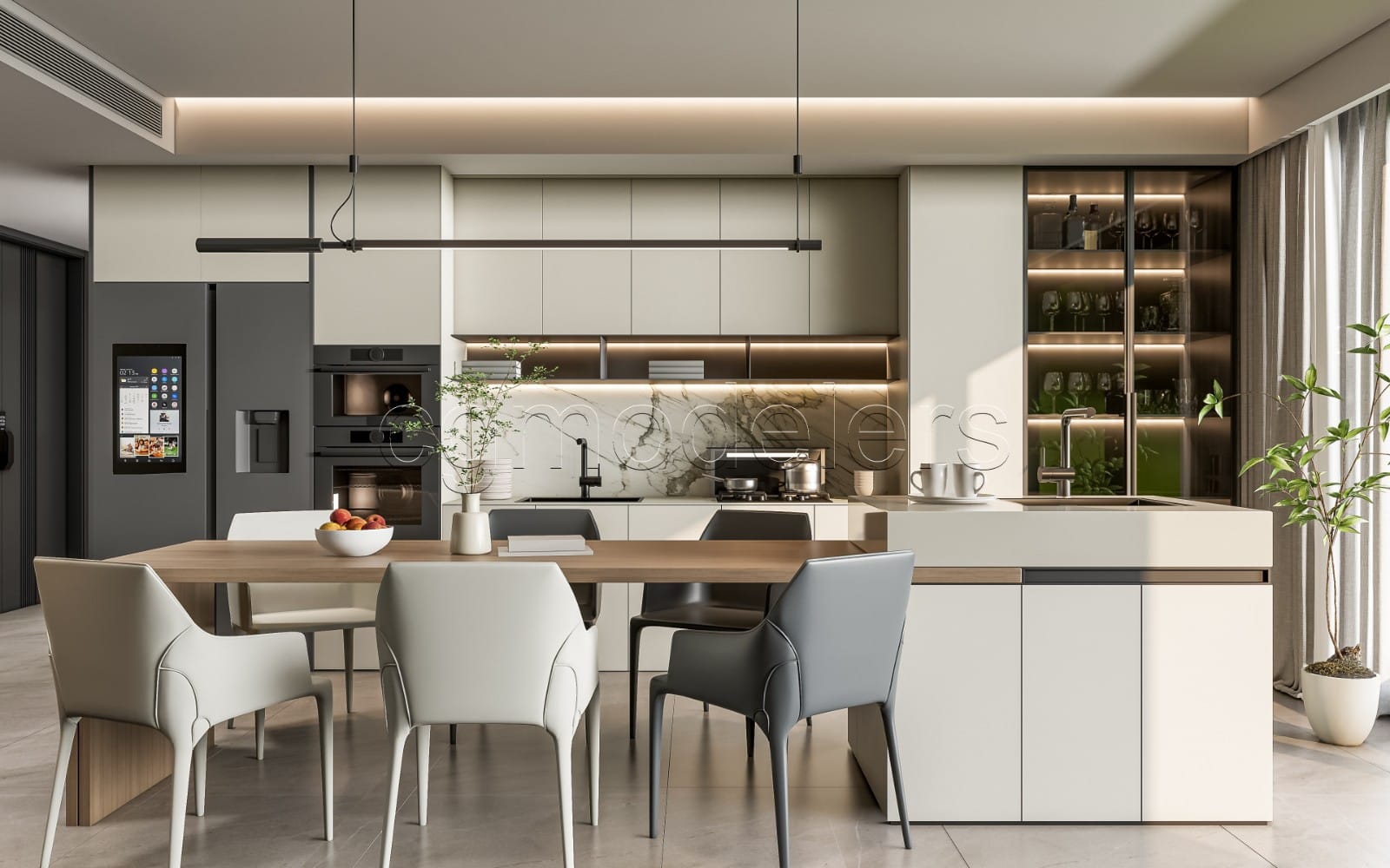 SketchUp Kitchen 3d model Enscape render Ready Design | Full Lighting + PBR – 4