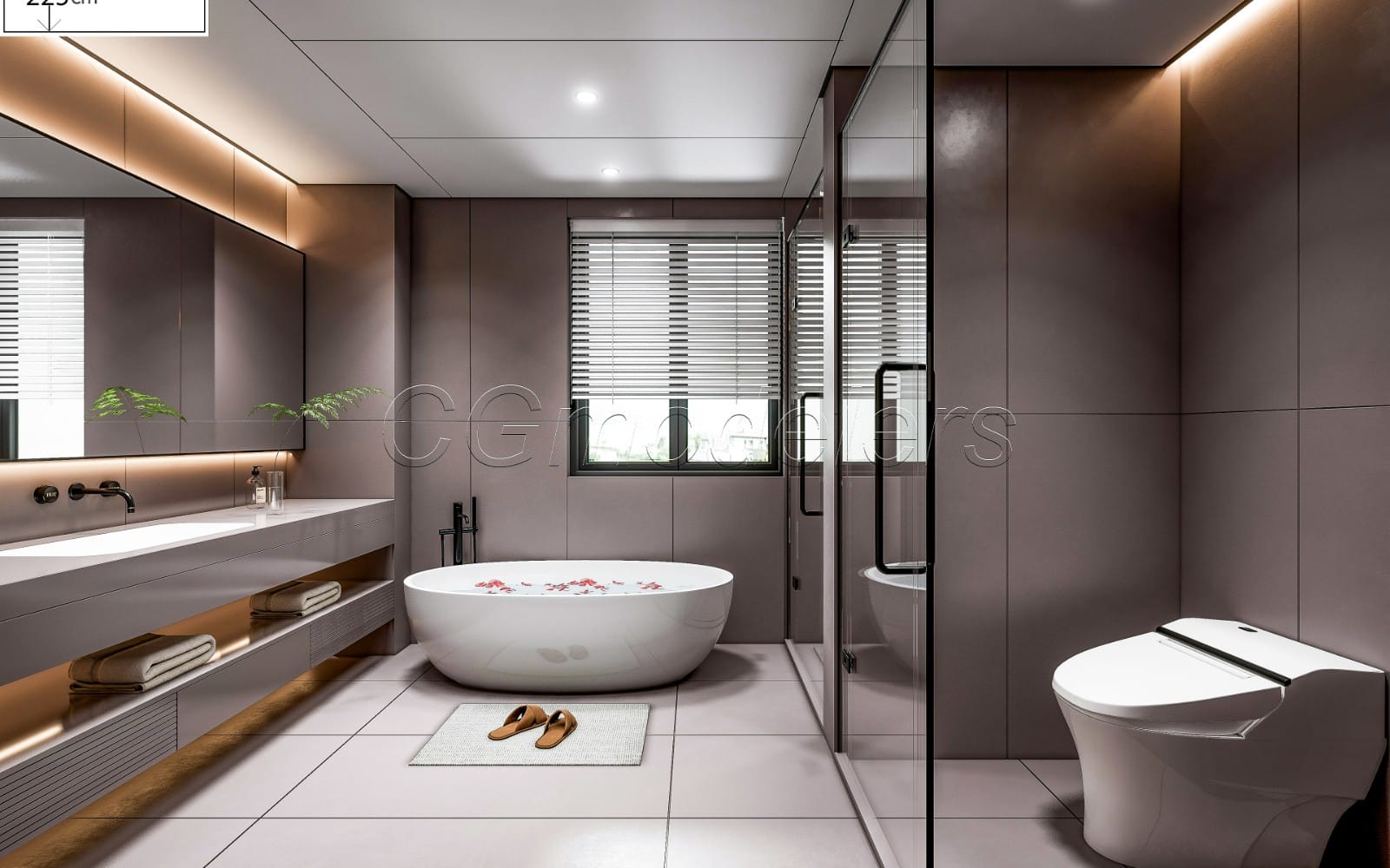 SketchUp Bathroom Model Scene 37 | Enscape Render Ready | Full Lighting & PBR