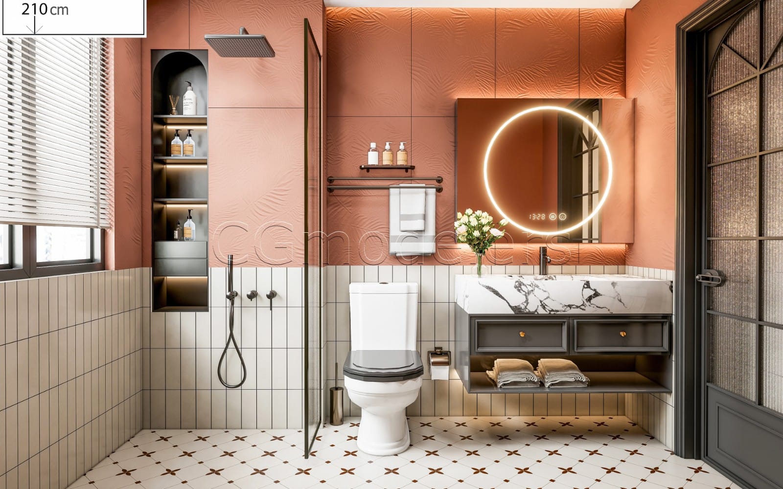 SketchUp + Enscape Bathroom Scene 52 | Render Ready 3D Model | PBR & Lighting