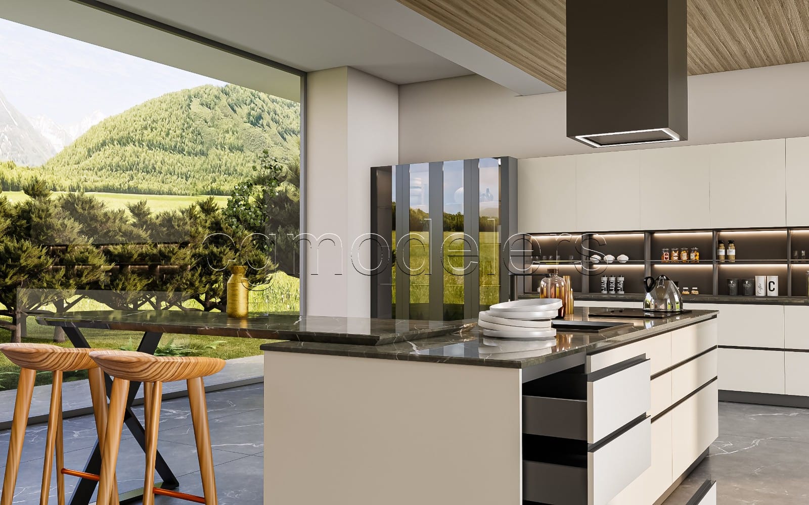 SketchUp Küchenmodell – Enscape Render Ready | Vollständige Beleuchtung + PBR – 18