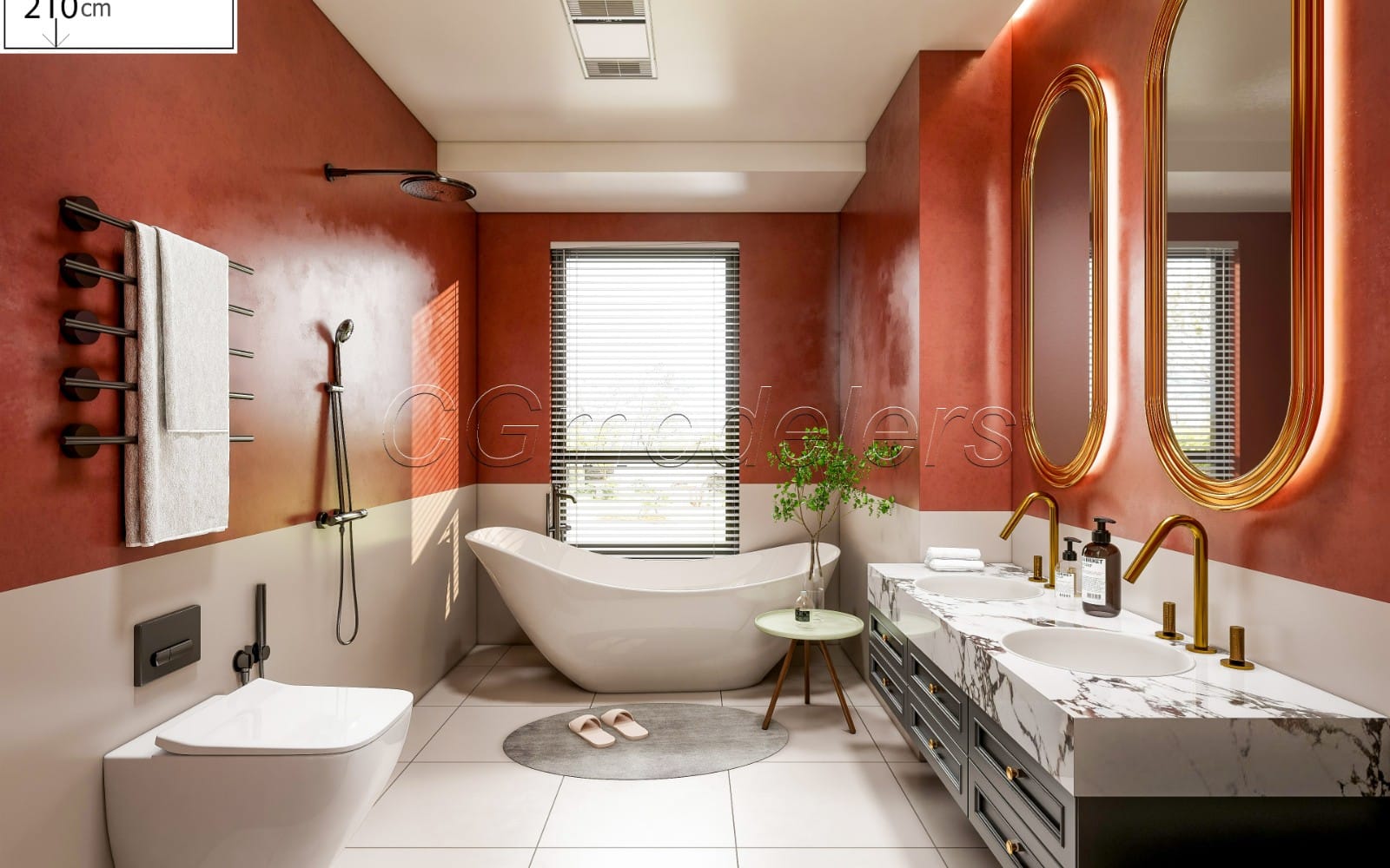 Modernes Badezimmer 3D-Modell | SketchUp + Enscape kompatibel Vollständige Beleuchtung + PBR-Materialien 19