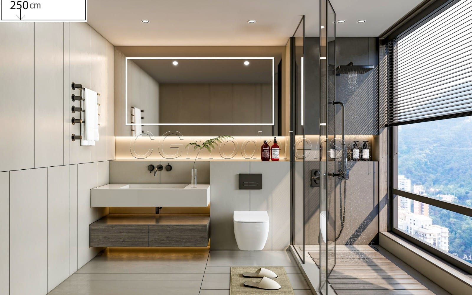 Modern Bathroom 3D Model RENDER-READY | SketchUp + Enscape scene 7