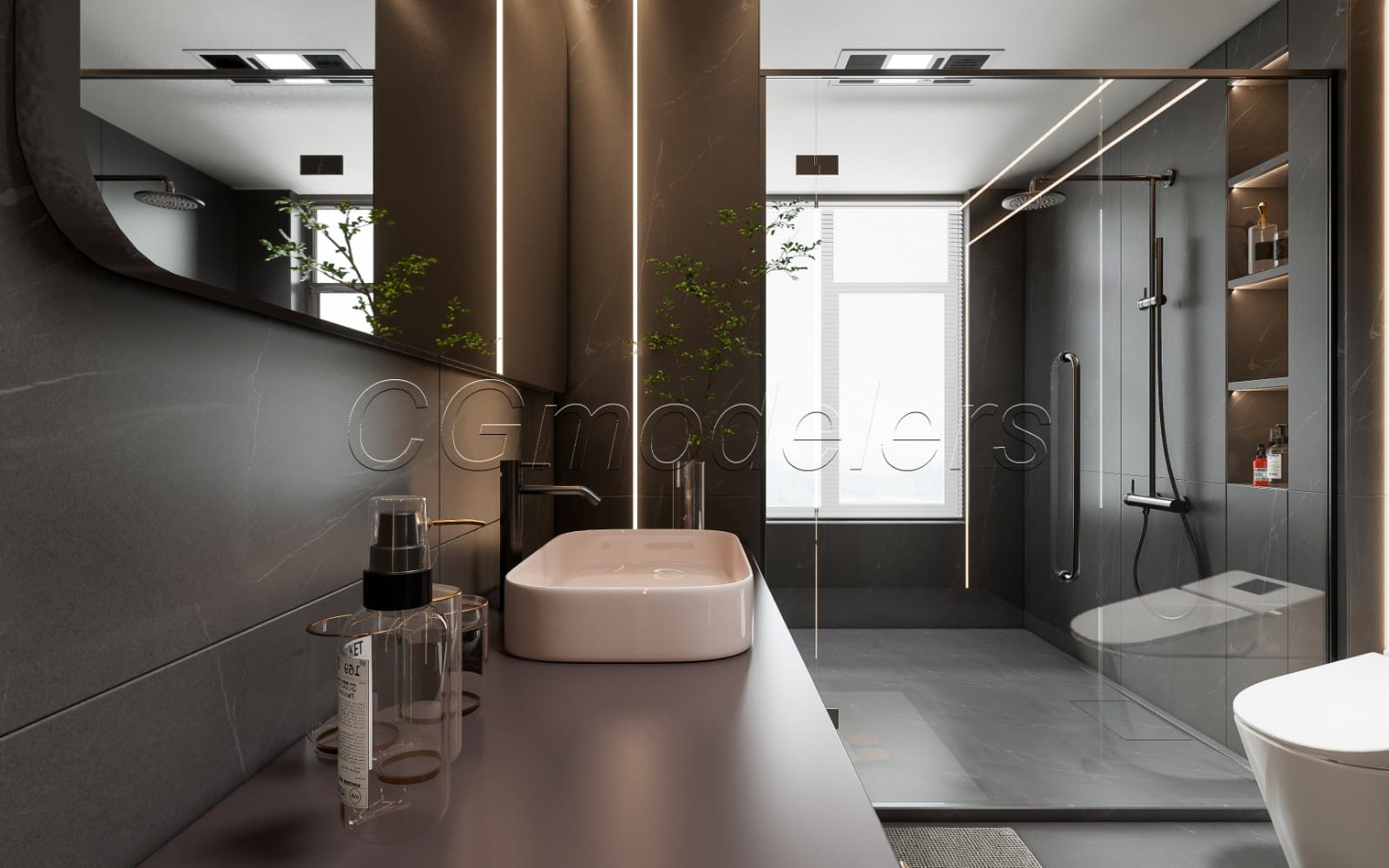 Modernes Badezimmer 3D-Modell | SketchUp + Enscape Kompatibel Vollständige Beleuchtung + PBR Materialien 17
