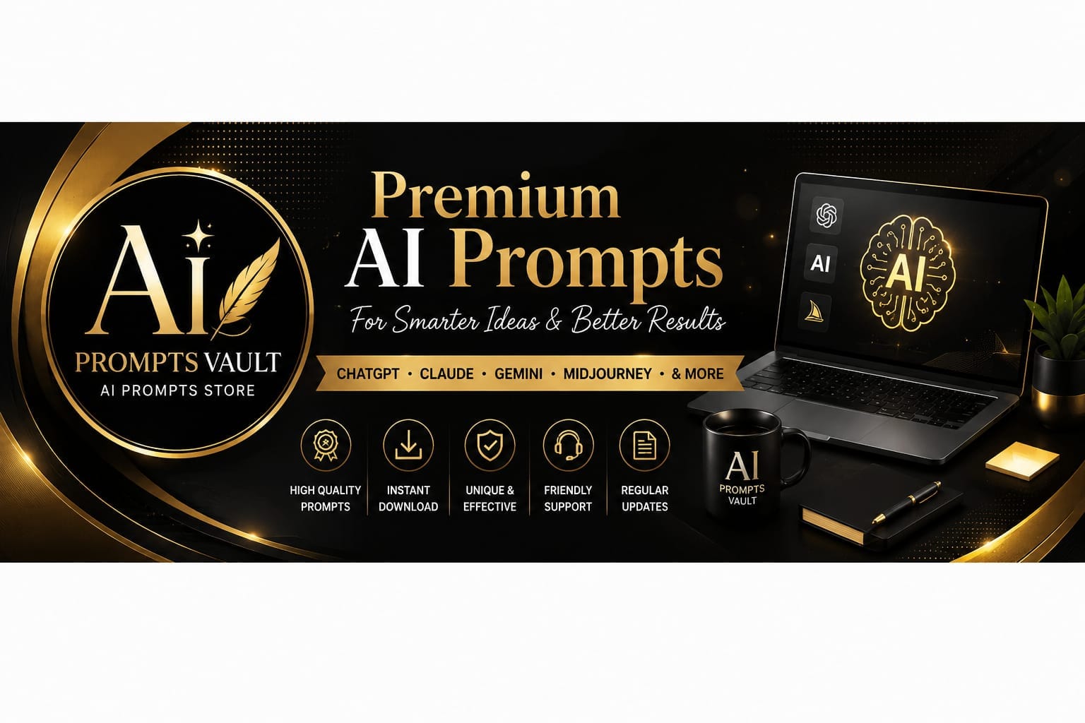 AI prompts vault store banner