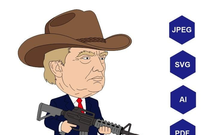 Digital Tactical Design Vecor File Mr Donald Trump Vector Art Funny President Illustration