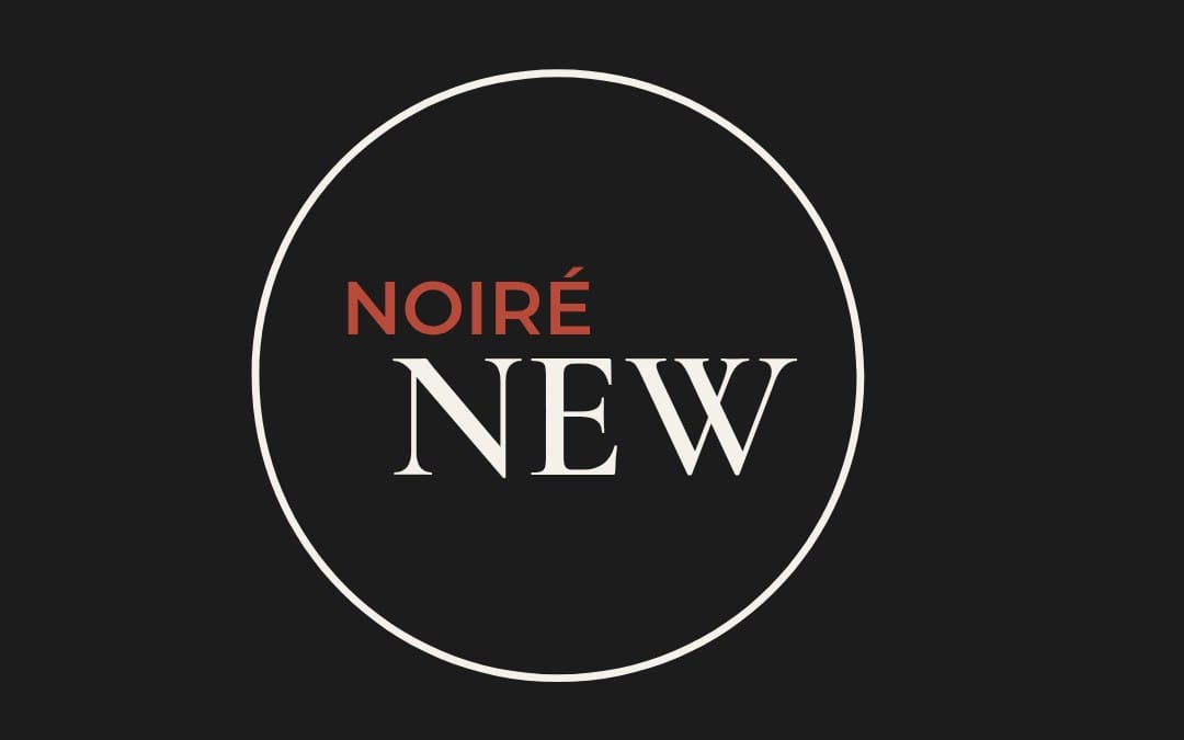 NOIRÉ editorial fashion brand kit logo with NOIRÉ and NEW text on dark background