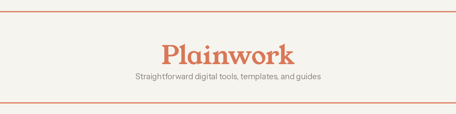 Plainwork store banner