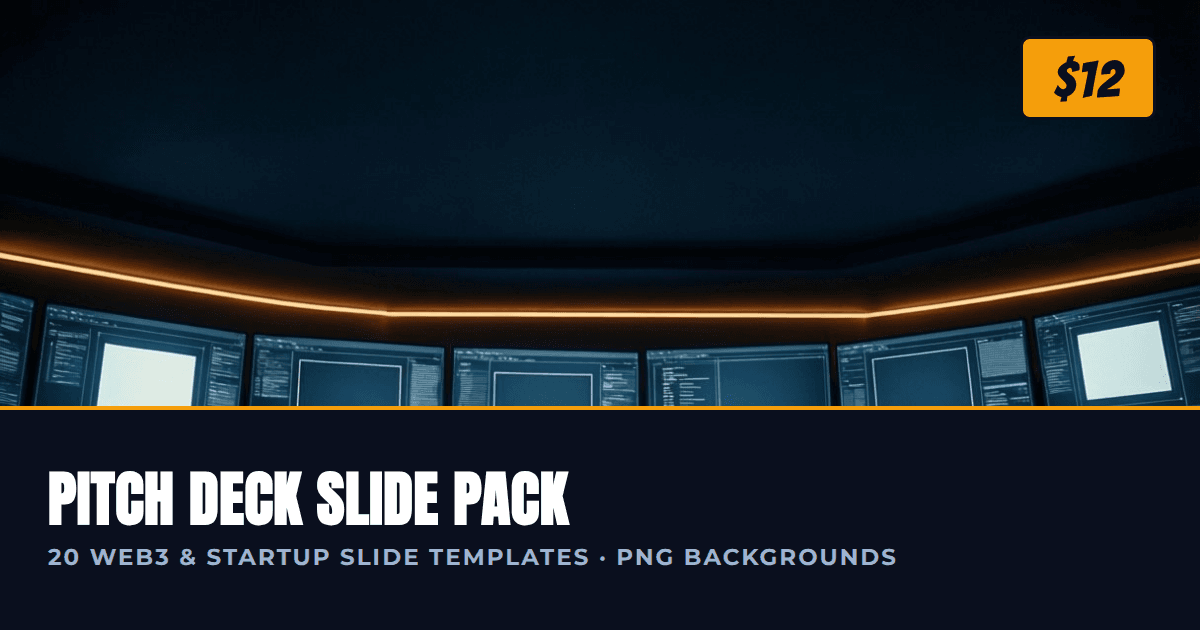 Cover for Pitch Deck Slide Pack - 20 Web3 and startup slide templates, PNG backgrounds