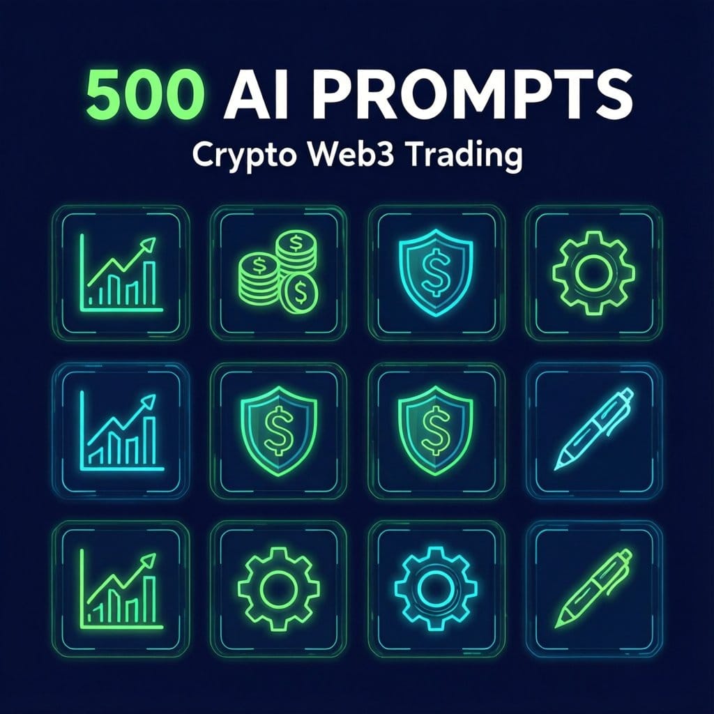 500 AI Prompts Pack cover: Crypto, Web3 and Trading prompt library