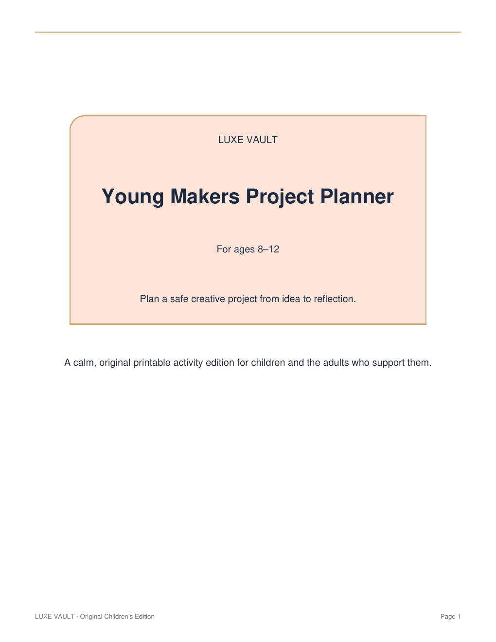 Young Makers Project Planner