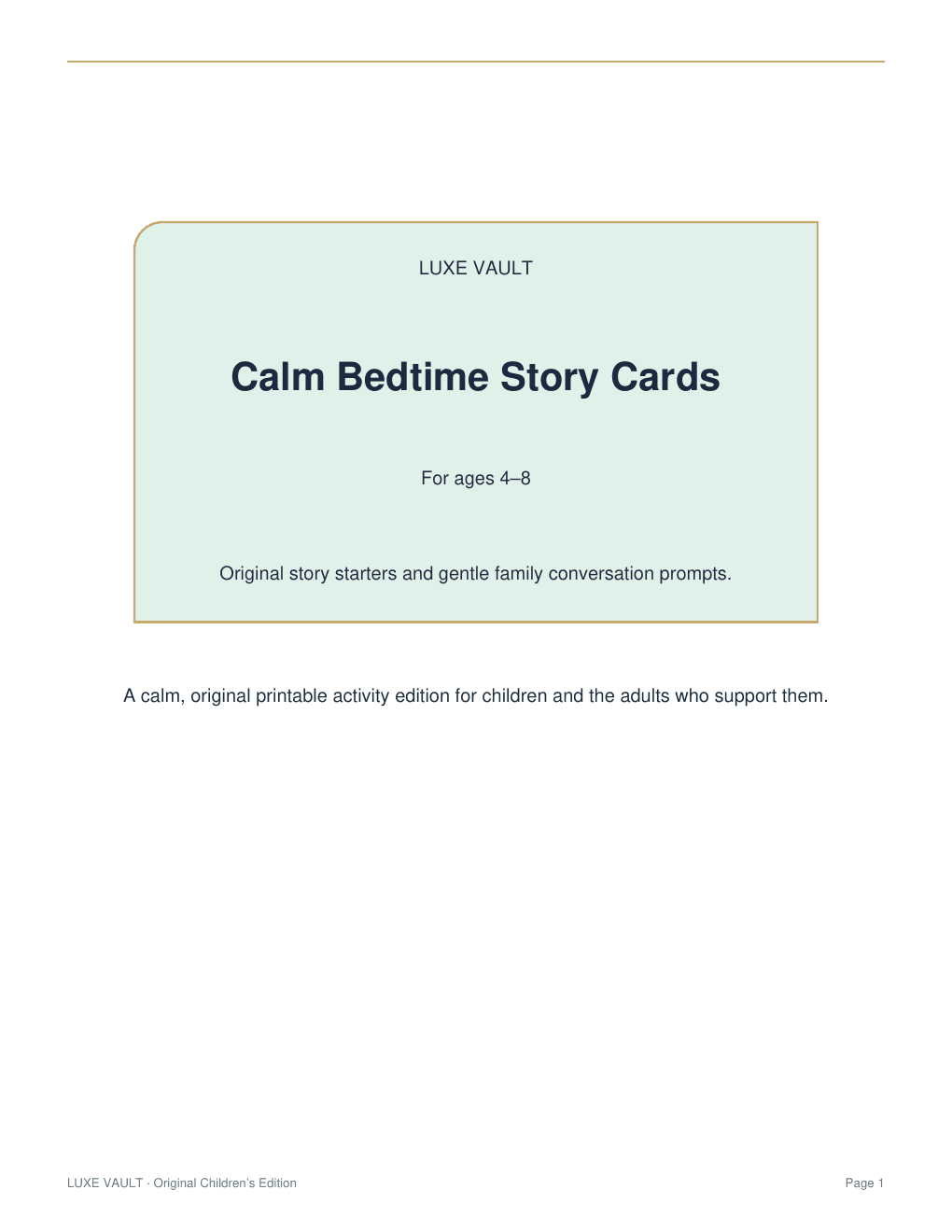Calm Bedtime Story Cards