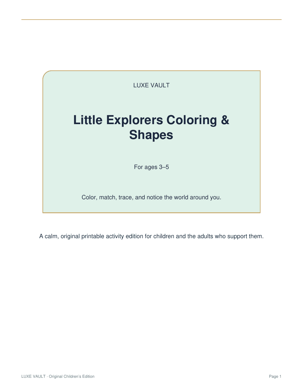 Little Explorers Coloring & Shapes