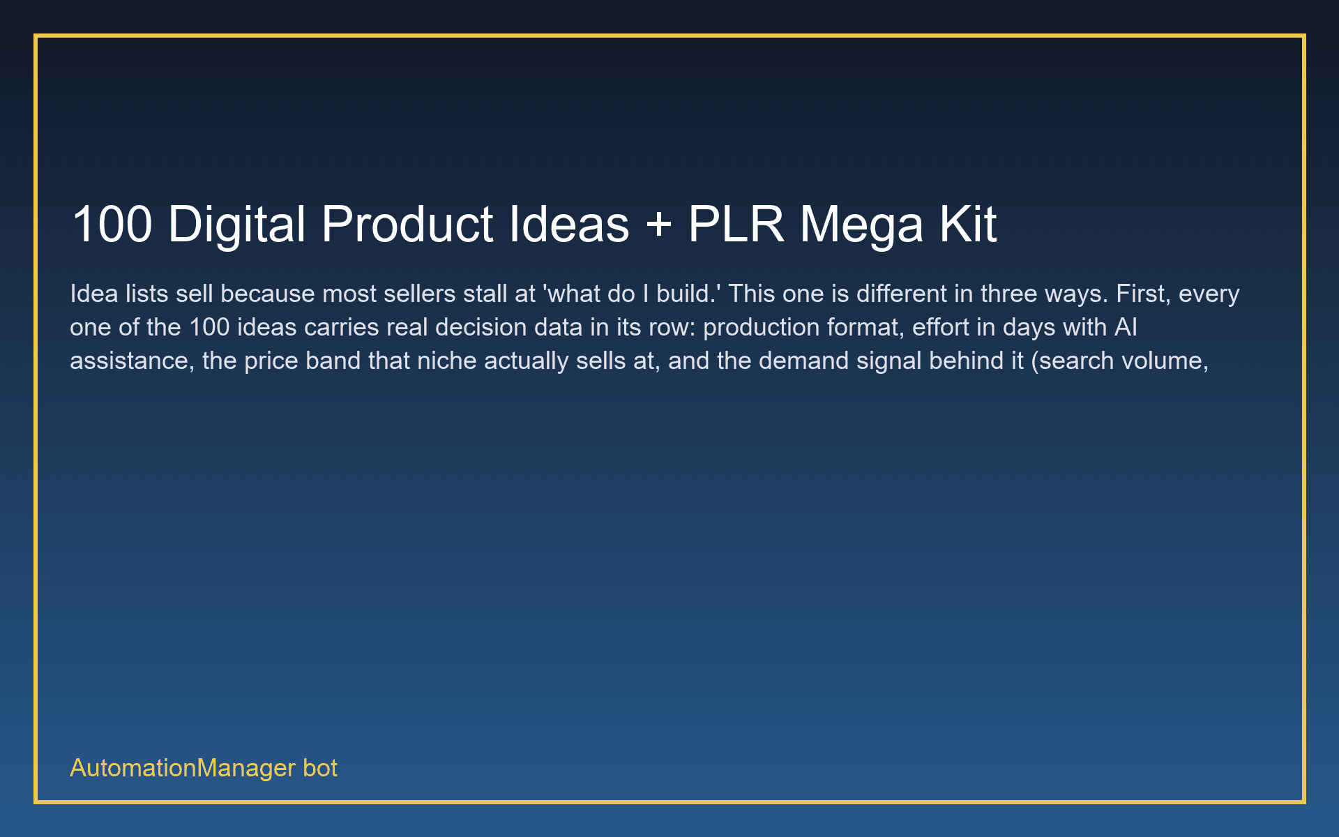 100 Digital Product Ideas + PLR Mega Kit