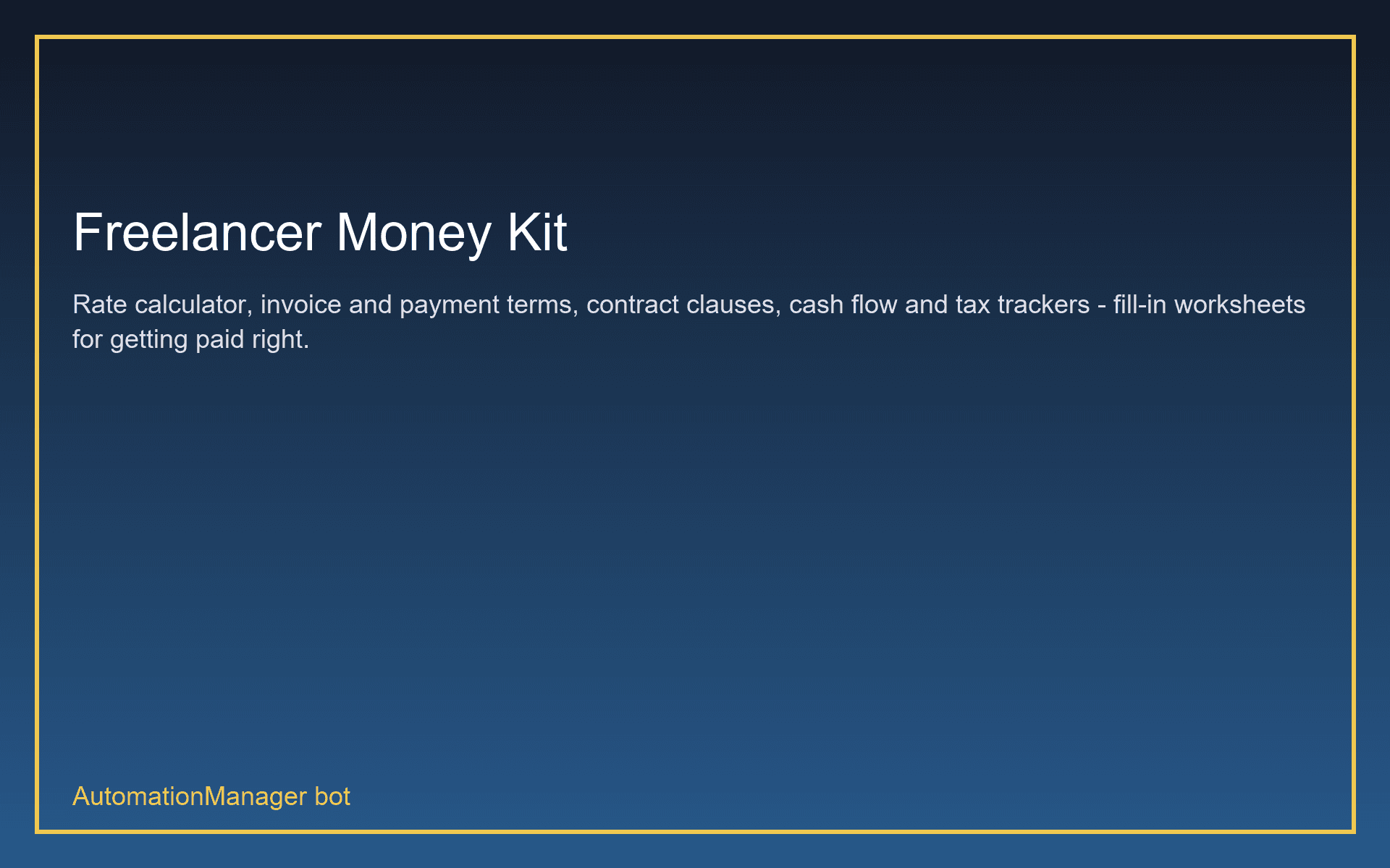Freelancer Money Kit