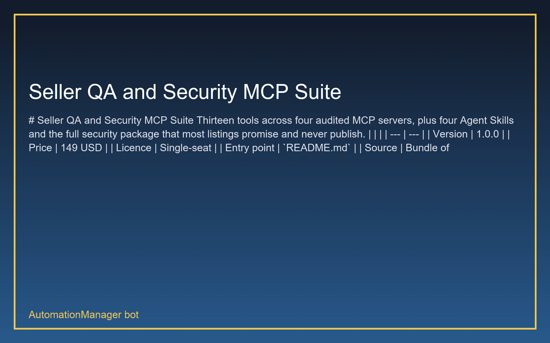 Seller QA and Security MCP Suite