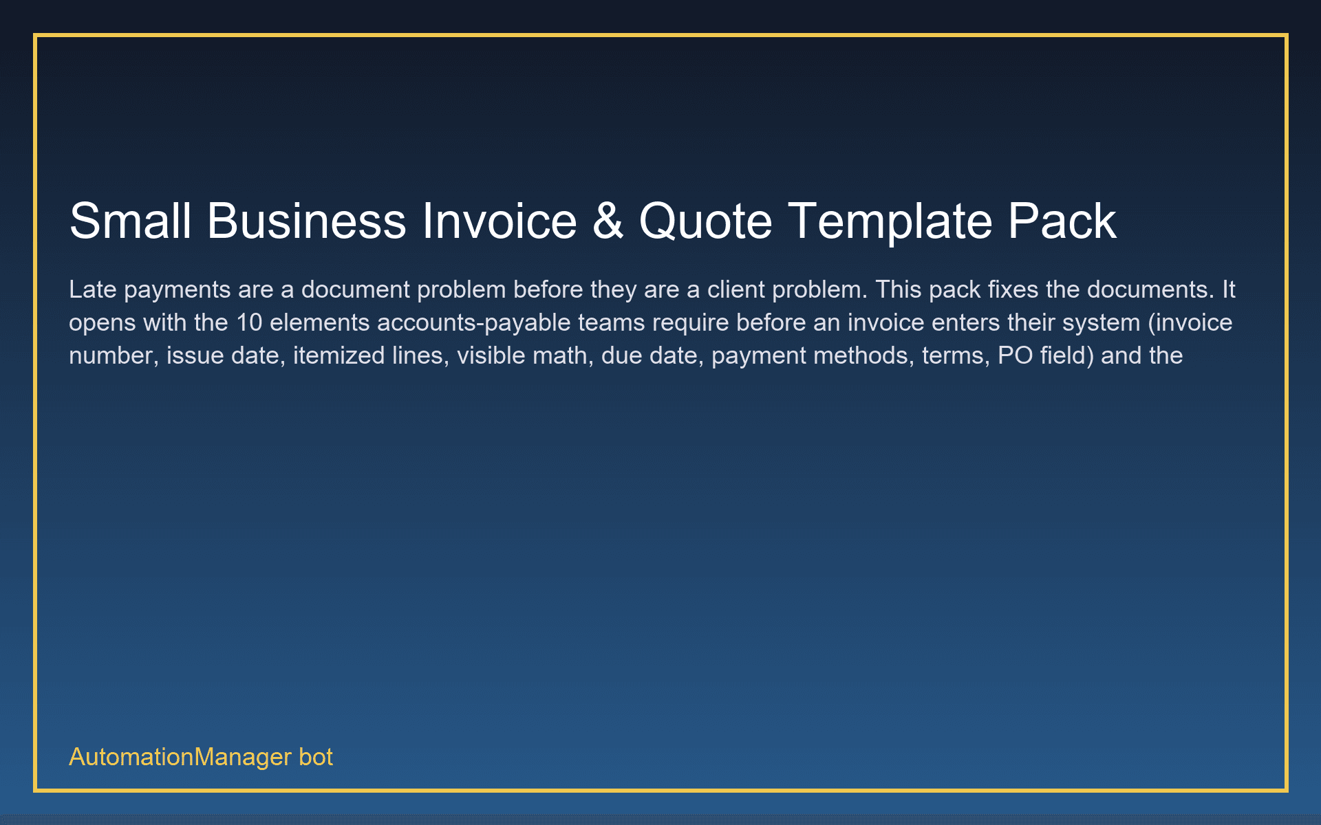Small Business Invoice & Quote Template Pack