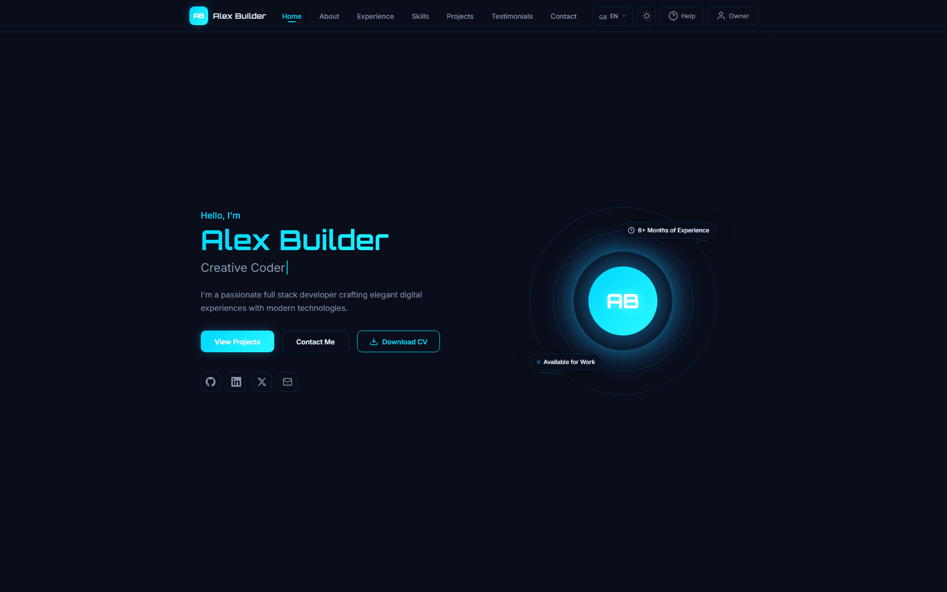 Futuristic Portfolio Dashboard Template