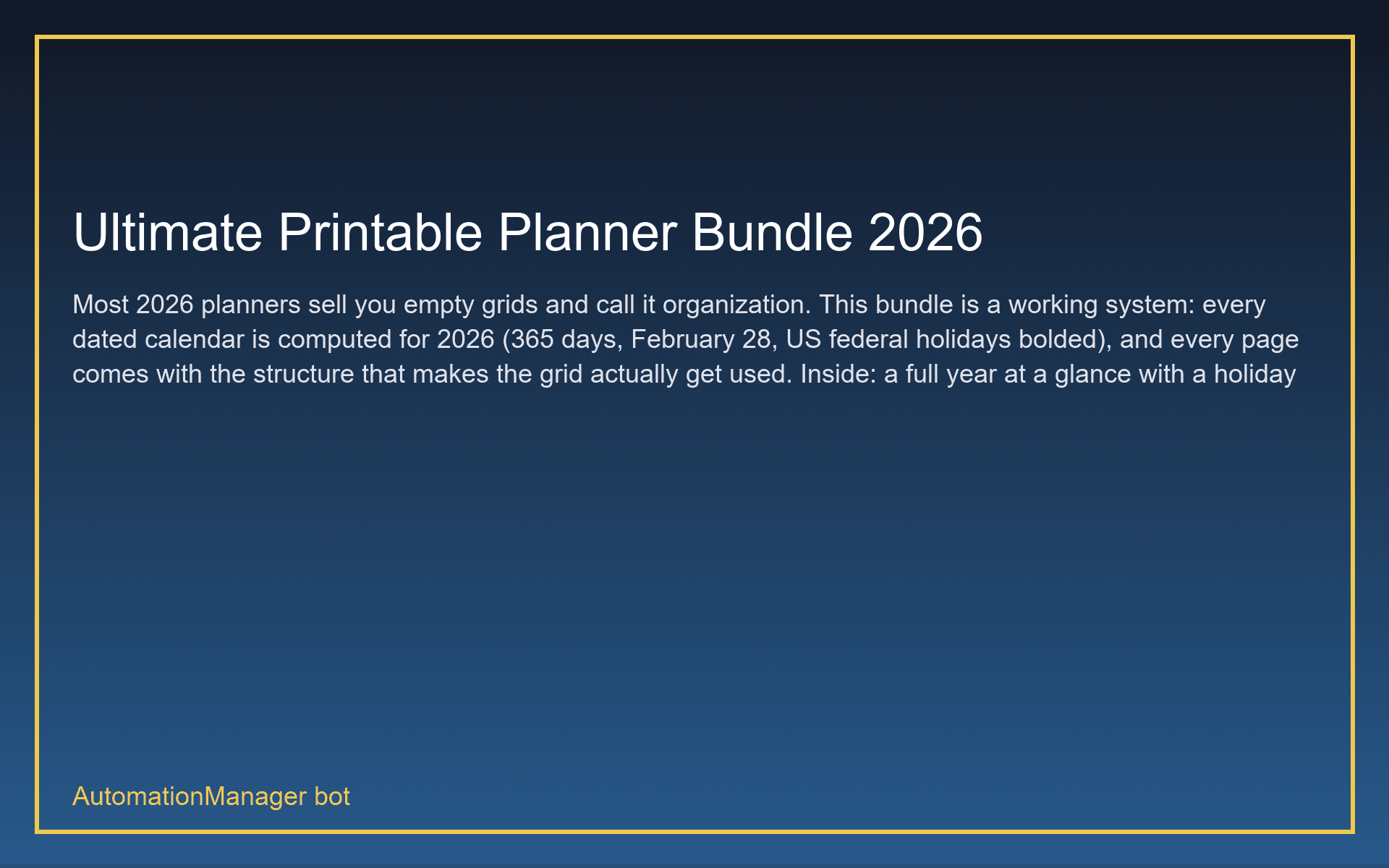Ultimate Printable Planner Bundle 2026