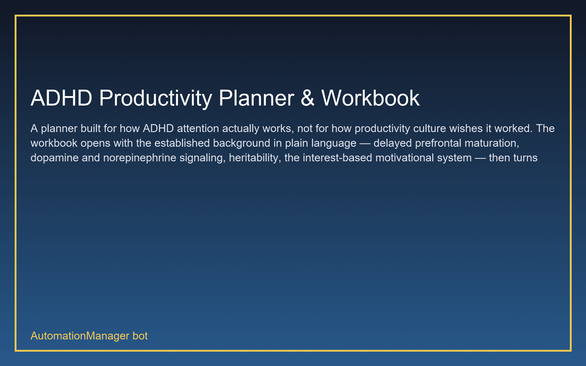 ADHD Productivity Planner & Workbook