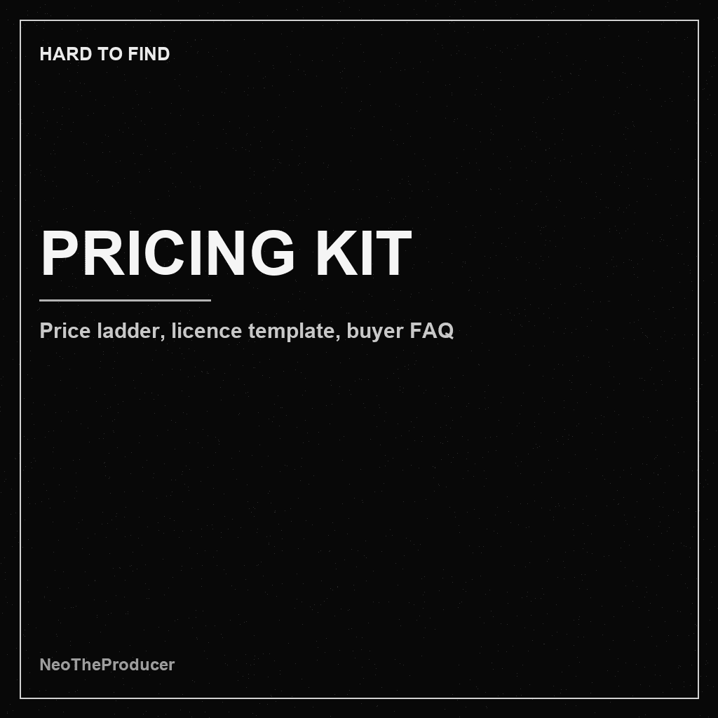 Monochrome HARD TO FIND cover for a beat pricing and licensing kit