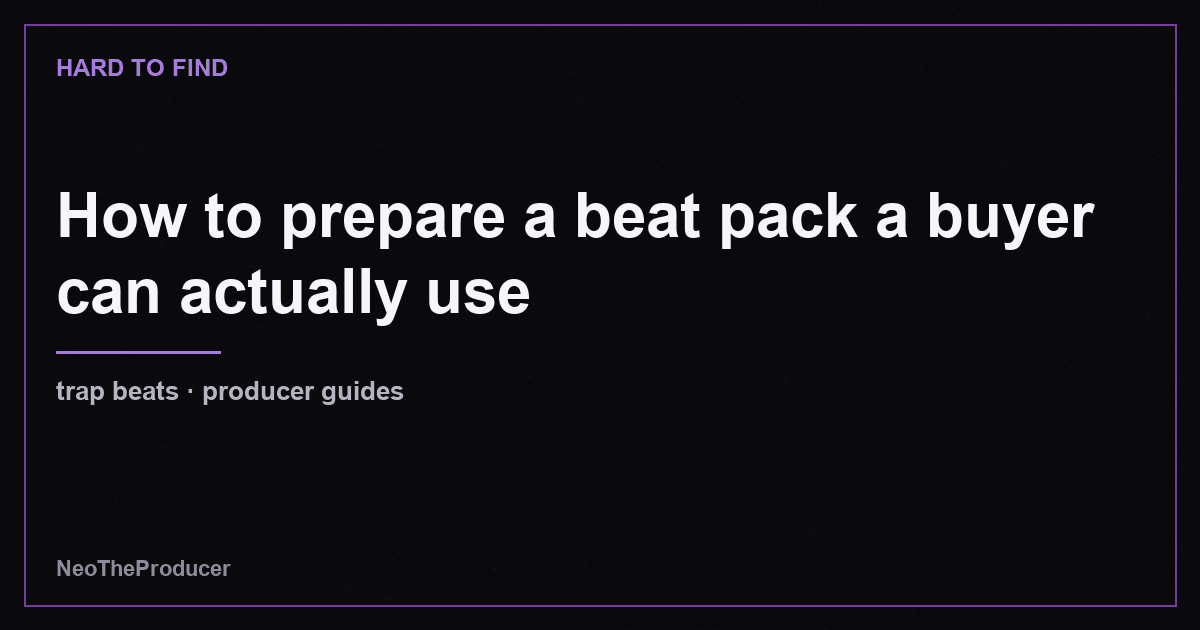 How to prepare a beat pack a buyer can actually use
