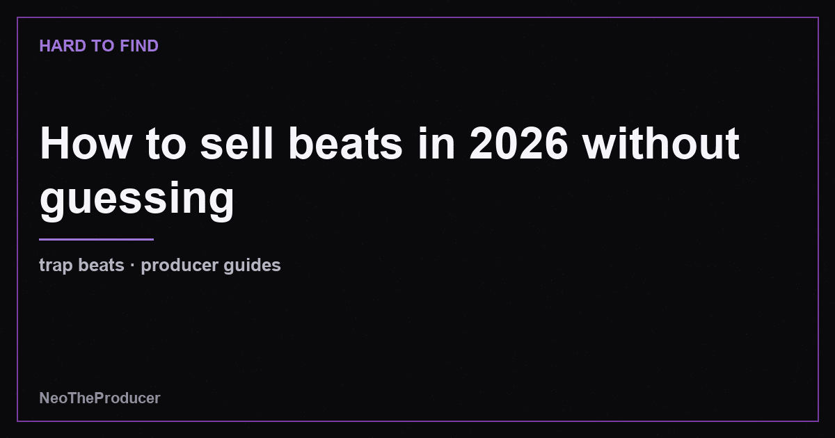 How to sell beats in 2026 without guessing