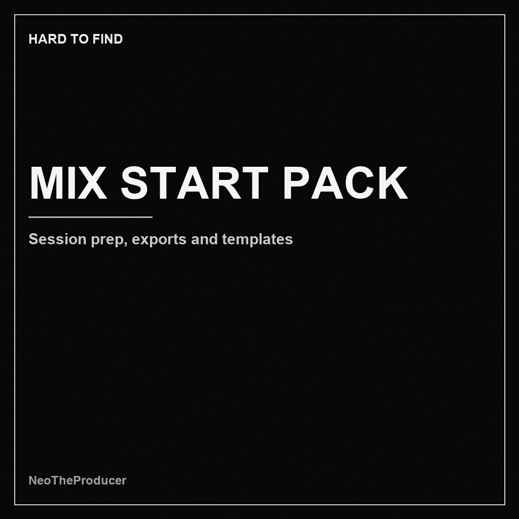 Monochrome HARD TO FIND cover for a mixing session prep pack