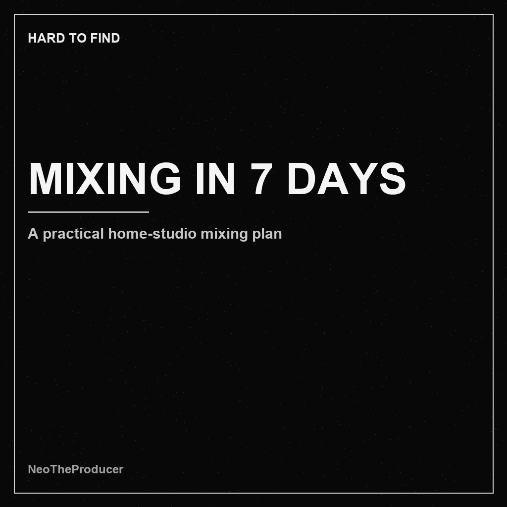 Monochrome HARD TO FIND cover for a home studio mixing guide