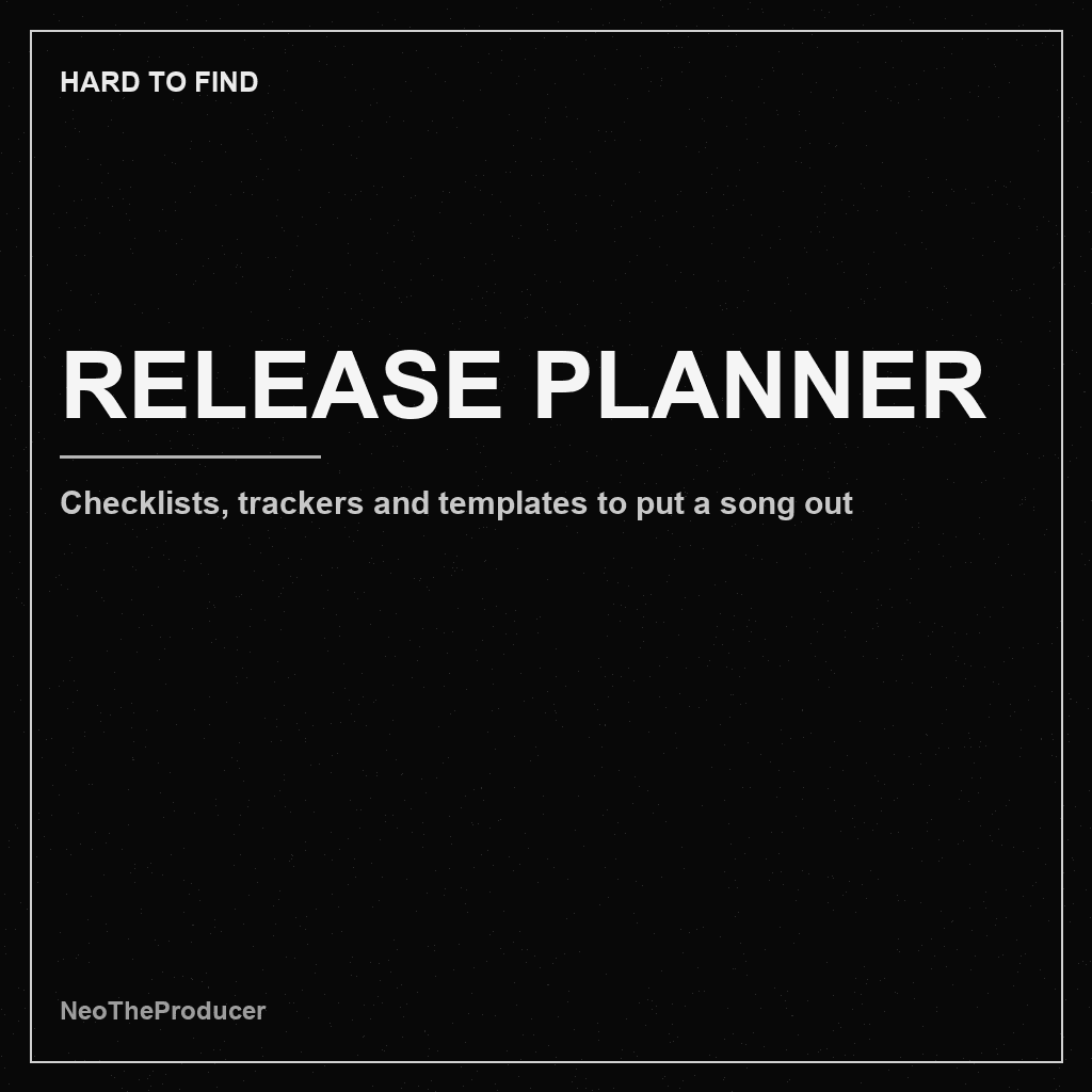 Monochrome HARD TO FIND cover art for an artist release planner