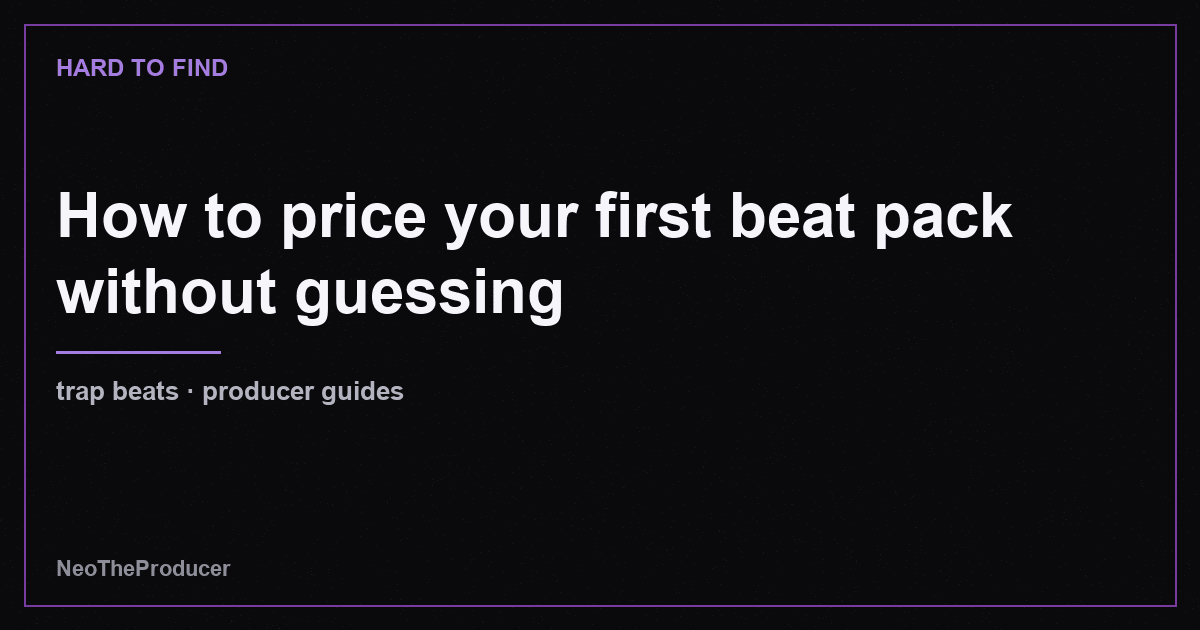How to price your first beat pack without guessing